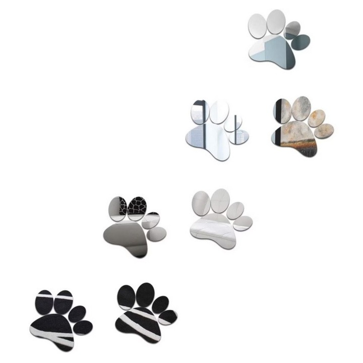 Set 7 Oglinzi Acrilice Decorative Autoadezive DAVIDAMI CONCEPT® model Labute Animale, dimensiune 10 cm x 10 cm