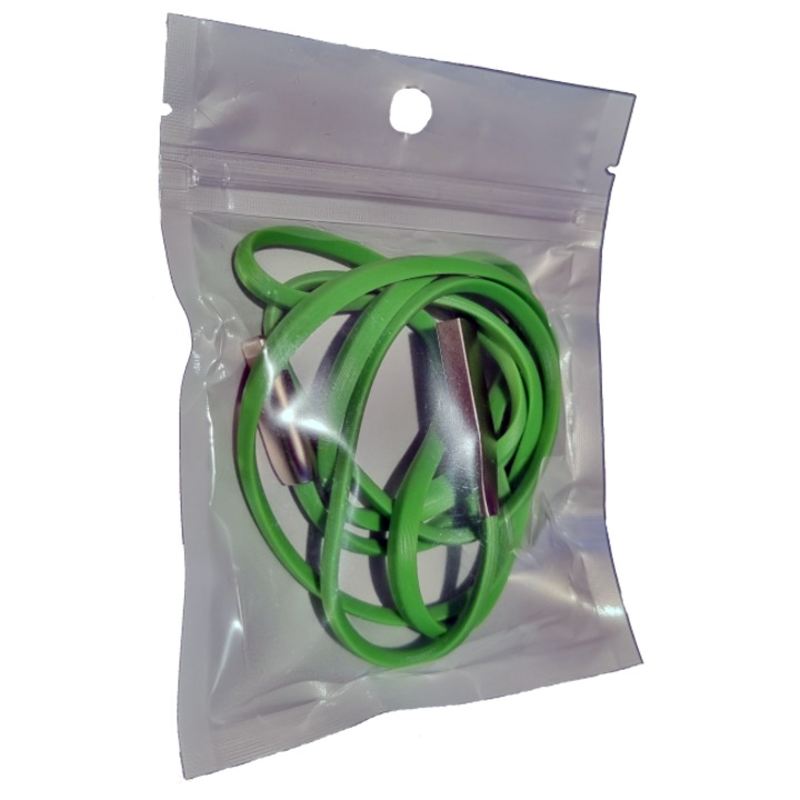 Cablu de incarcare si transfer de date Premium 3.1A USB-Iphone 8 pini ligthning Datamaxx lungime 1 metru pentru telefon/tableta Apple sau laptop, conector USB, conector Iphone 8 pini lightning verde gumat