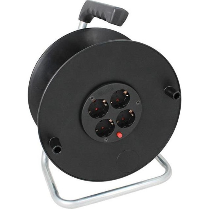 Bobina de cablu goala, Commel, PVC, 230mm monofazata, 250V, 3500W, IP20, Negru