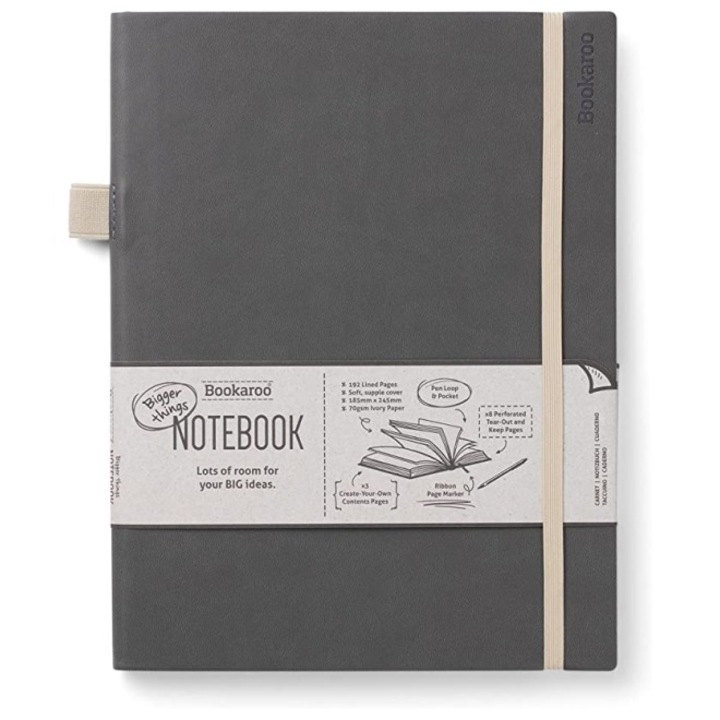 Agenda 19x25cm, Bookaroo, 192p, dictando, charcoal