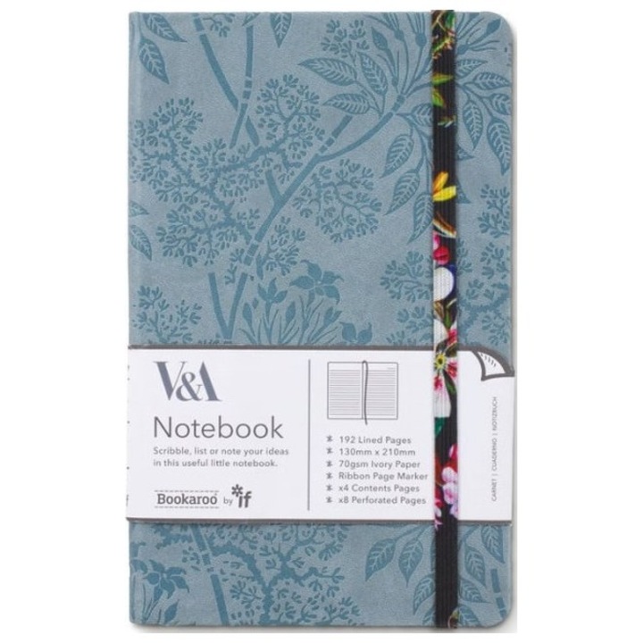 Agenda A5, Bookaroo V&A, 192p, dictando, Kilburn Black Floral
