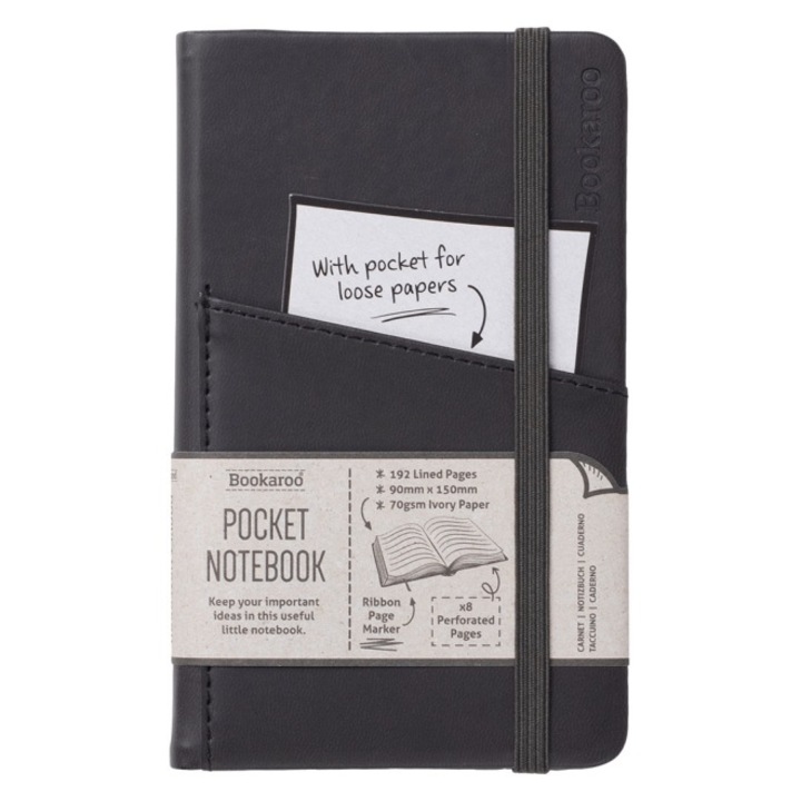 Agenda A6, Bookaroo, 192p, dictando, negru