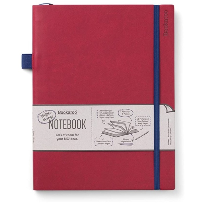 Agenda 19x25cm, Bookaroo, 192p, dictando, rosu inchis