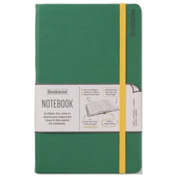 Agenda A5, Bookaroo, 192p, dictando, verde forest