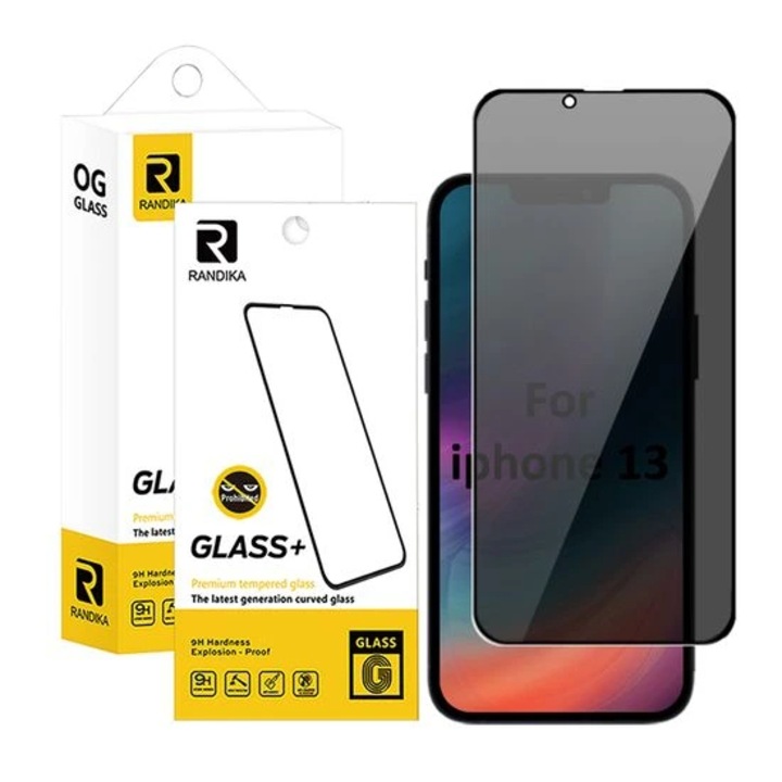 Folie de sticla securizata Privacy 5D, pentru iPhone 13