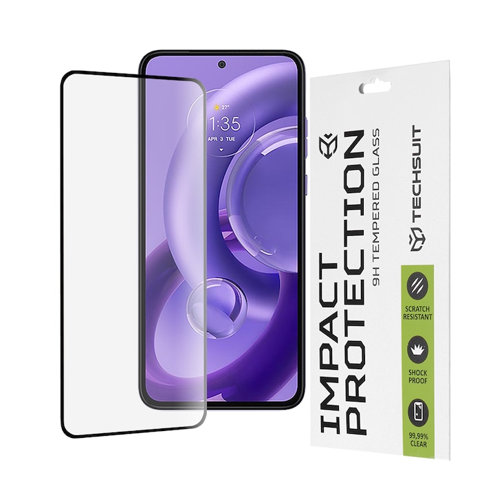 Протектор Techsuit 111D Full Cover, За Motorola Edge 30 Neo, Full Glue Glass, Черен