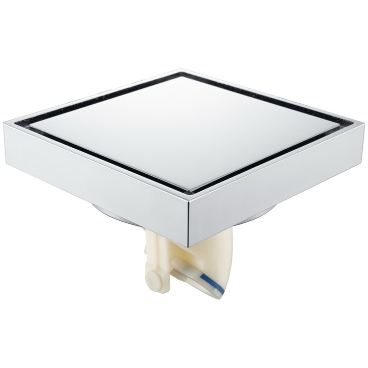 Подов сифон, против миризма, месинг, хром, 100x100 mm вертикален изход 45 mm