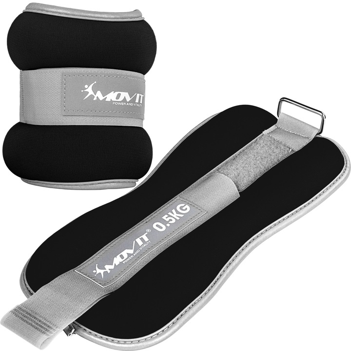 Greutati pentru incheietura mana/glezna MOVIT® 2 x 0,5 kg, negru