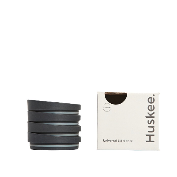 Set 4 capace cupe, Huskee, Polipropilena, Gri carbune