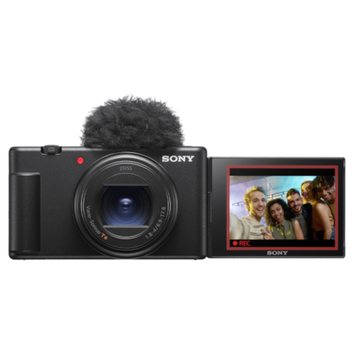 Фотоапарат Sony, ZV-1 II, Влогинг камера, 4K, 18-50 мм обектив, черен