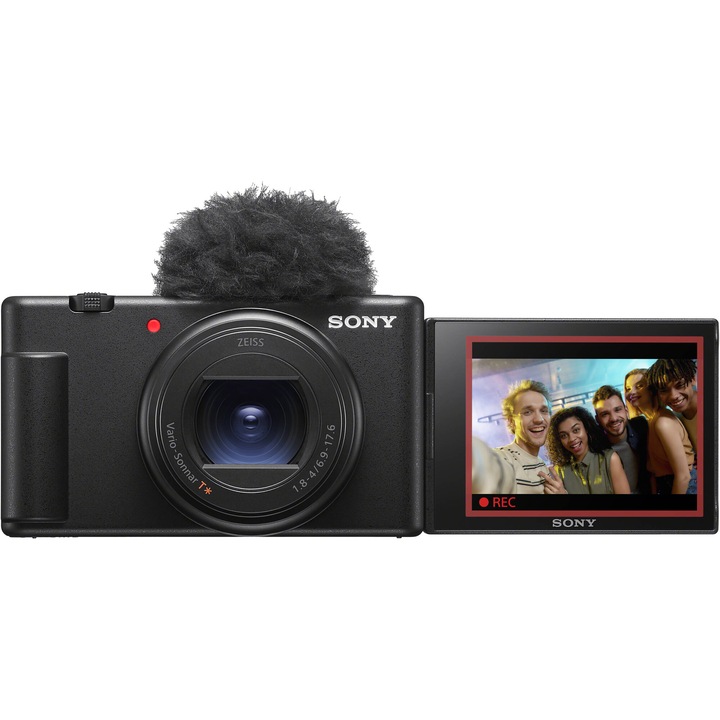 Фотоапарат Sony, ZV-1 II, Влогинг камера, 4K, 18-50 мм обектив, черен