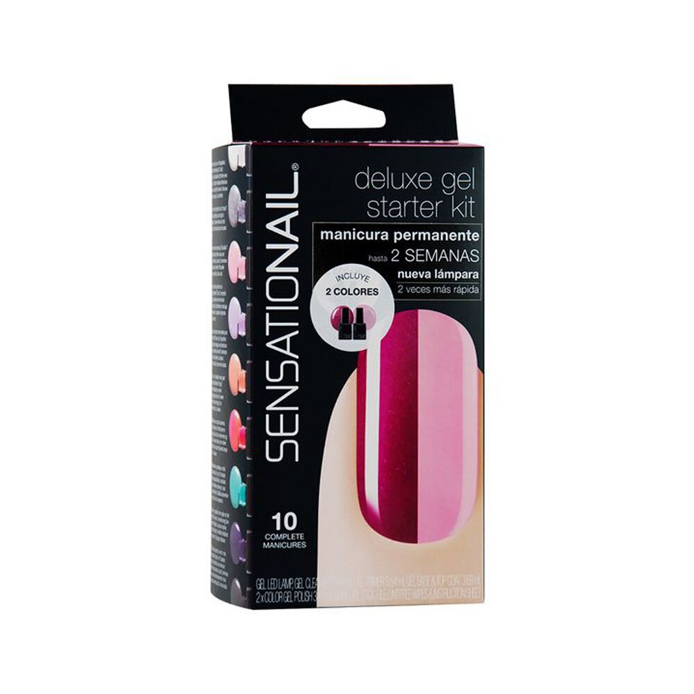 Kit oja semipermanenta Sensationail, Deluxe Gel Starter Kit, 2 oje Pink