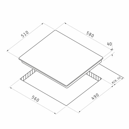 Plita gaz Pyramis PG60V 4G40 4002, 58x51 cm, 4 arzatoare, gratare si capace arzatoare email, butoane laterale, finisaj inox