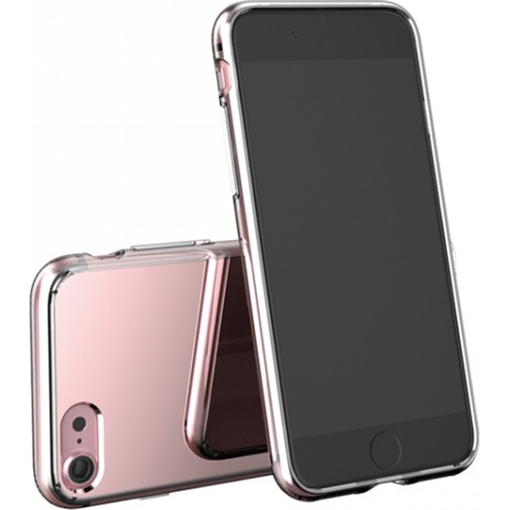 Védőburkolat Tellur Premium Mirror Shield iPhone 8 / iPhone 7-hez, rózsaszín