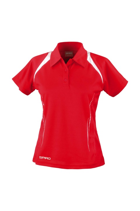 Tricou sport dama Spiro Team Spirit, Cool-Dry, Poliester, Rosu/Alb, L