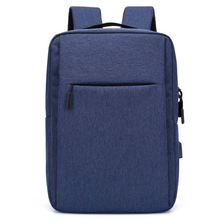 Hordozható laptop hátizsák, NEVERMORE, USB porttal, 15,6", 41x30x12 cm, kék