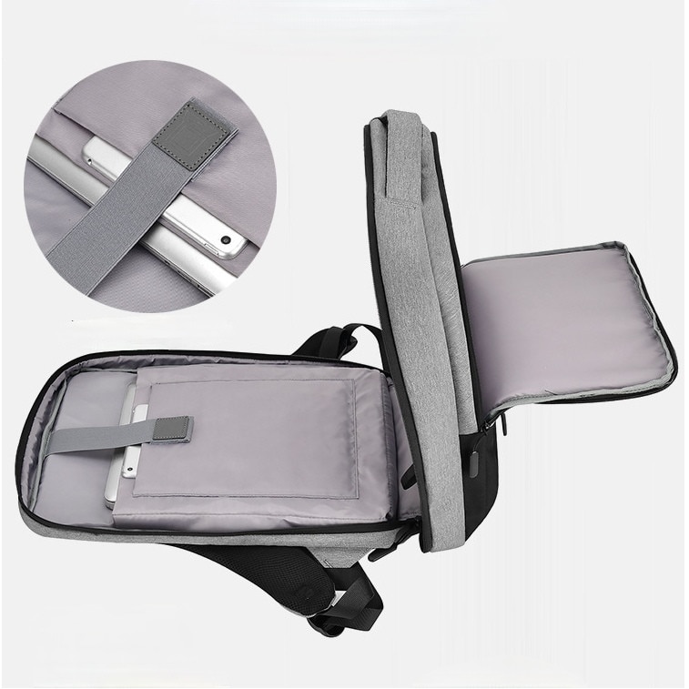 Rucsac laptop portabil, NEVERMORE, calatorie, scoala sau servici, port USB, 15.6", 43x30x13 cm, Negru