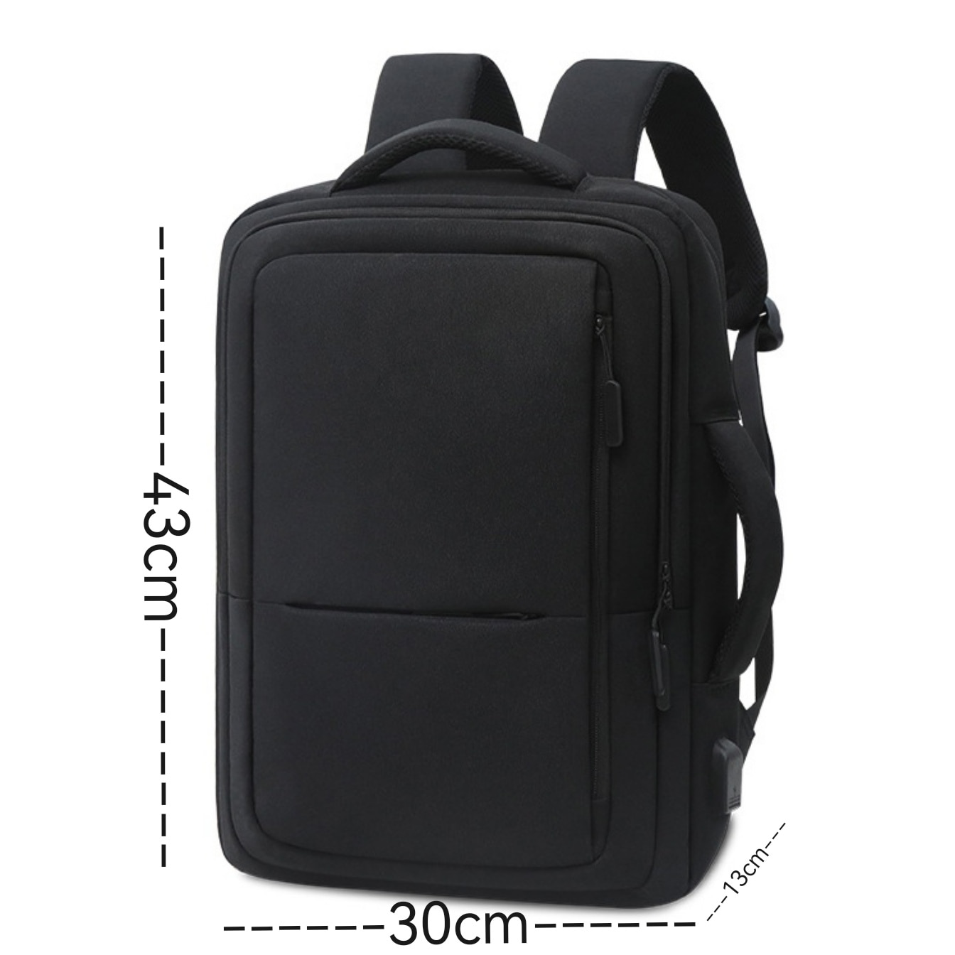 Rucsac laptop portabil, NEVERMORE, calatorie, scoala sau servici, port USB, 15.6", 43x30x13 cm, Negru