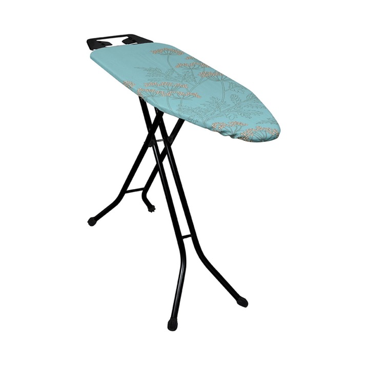 Masa de calcat, Estia, 38x120cm, Negru/Albastru