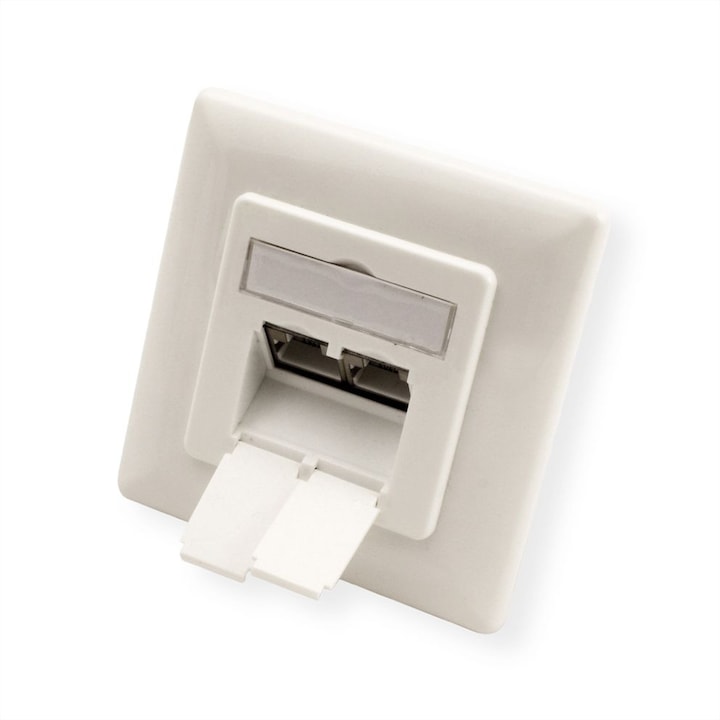 Розетка за стена Roline 25.99.8490, RJ-45, STP, хоризонтална, бяла