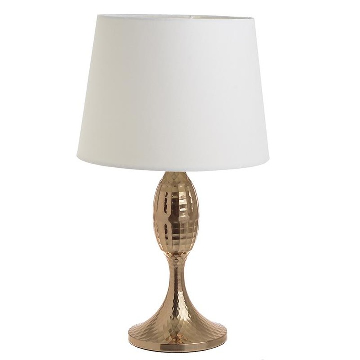 LAMPA DE MASA INART METALICA AURIU/ALB 25cm x 42cm x 25cm