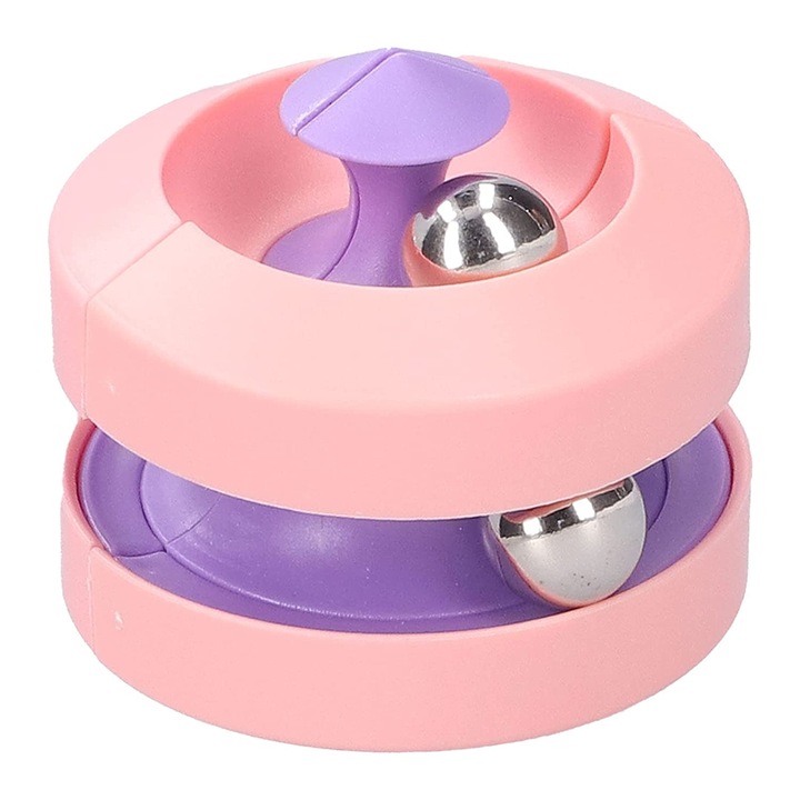 Jucarie Interactiva Senzoriala Miraza, Puzzle Ball, Giroscopica, ADHD, Antistres, Anxietate, Forma Sferica, Roz