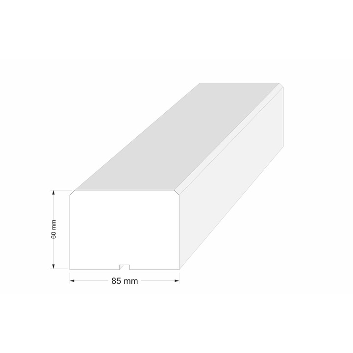 Panou decorativ ELHARE L101PA, polistiren EPS-200, finisaj stuc, alb, 85x60x2000mm