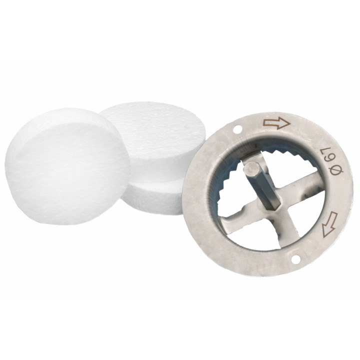 Set 500 capace si cutter pentru izolare, Elhare, Polistiren EPS-100, O67mm, Alb