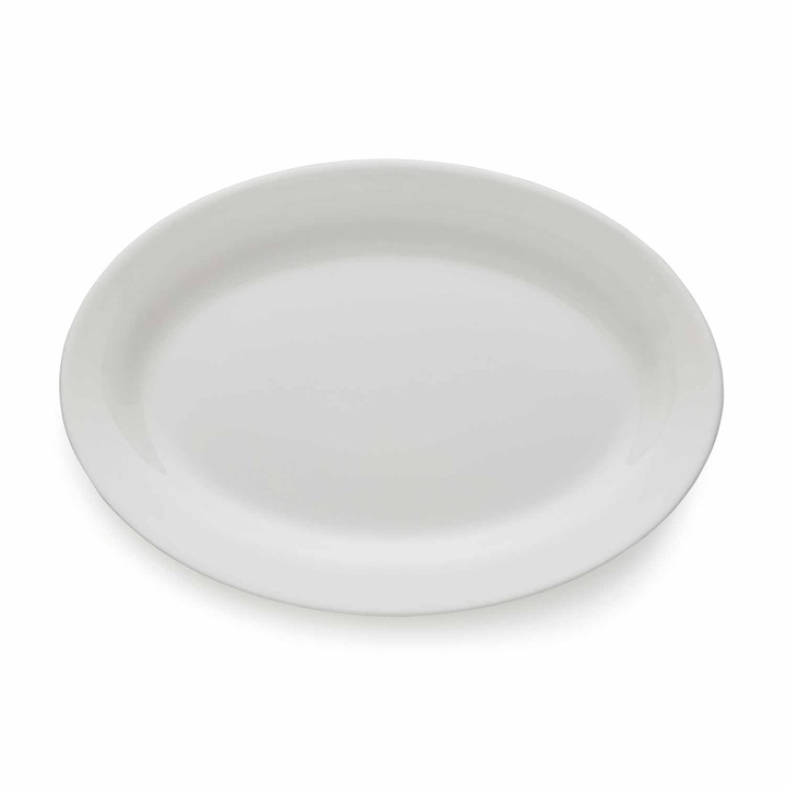 Platou oval, portelan, Serendipity White, 30 cm, alb