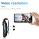 Camera video portabila HD 1080P, neagra, dimensiuni 8.5x3.5cm, capacitate baterie 560mAh, inregistrare audio-video