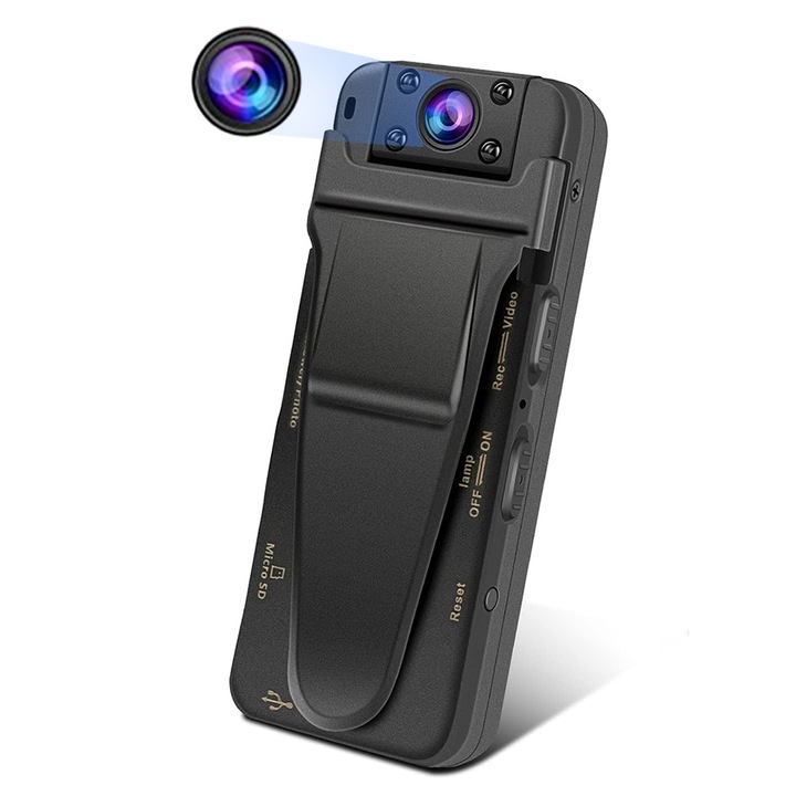 Camera de supraveghere, 1080P, 24 x 44 x 44 mm, Negru
