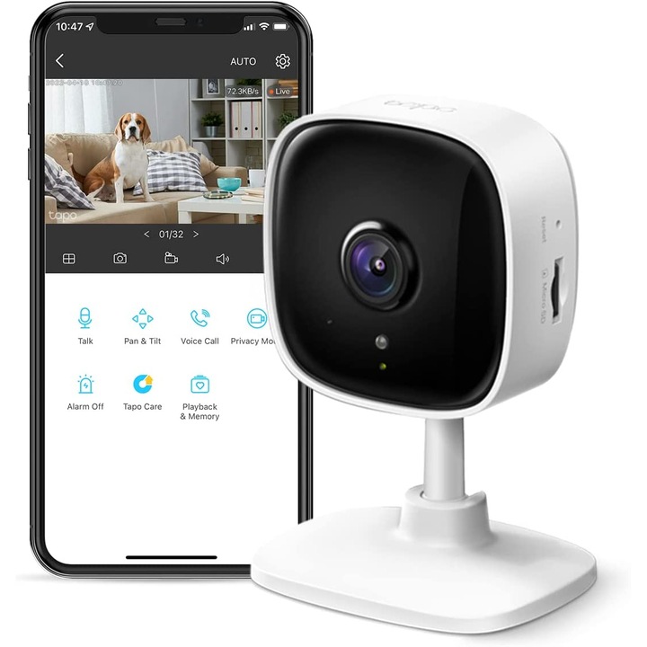 Camera de supraveghere de securitate,Wi-Fi, 2.4G, Alb