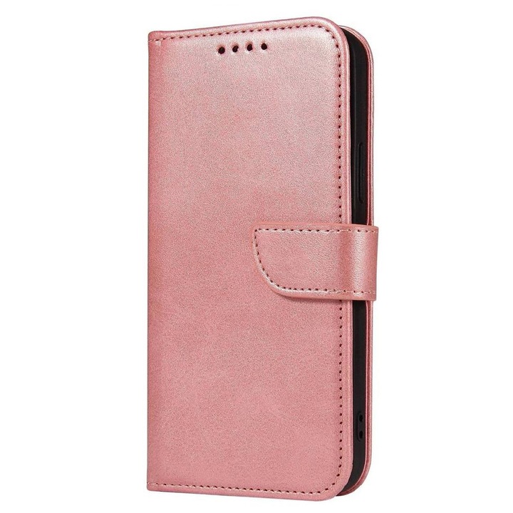 Husa Flip din Piele PU pentru Samsung Galaxy A34 5g, Inchidere Magnetica cu bareta, Tip Carte, Suport Card, New Design, Protectie Completa, Rose