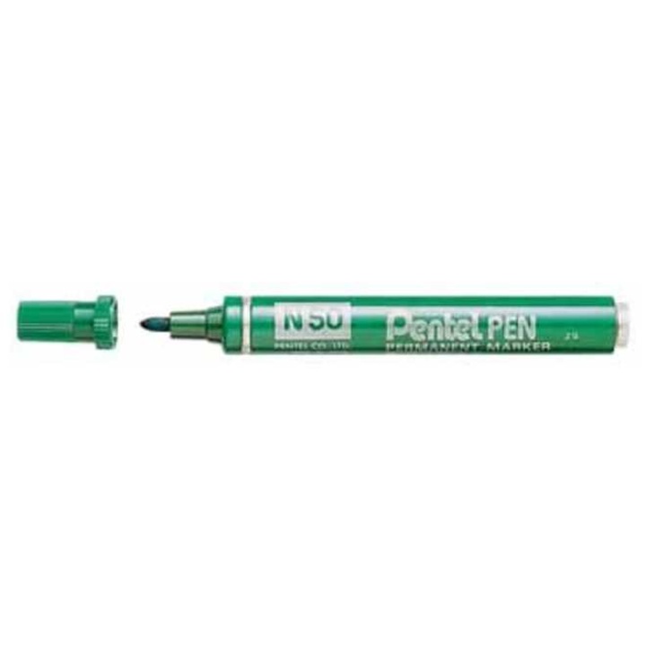Маркер Pentel, Перманентен, Кръгъл връх, 4.5 мм, Зелен