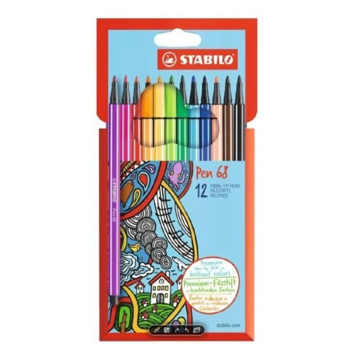 Marker Stabilo Pen 68, 12buc/set
