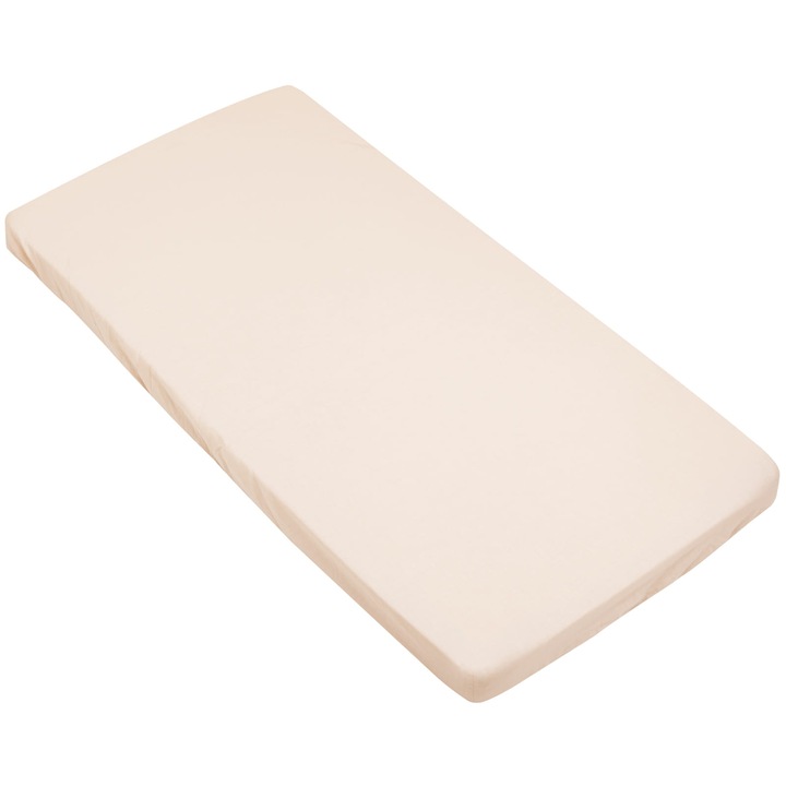 Cearceaf cu banda elastica patut copii, Jukki, Bumbac, 120x60CM, Bej