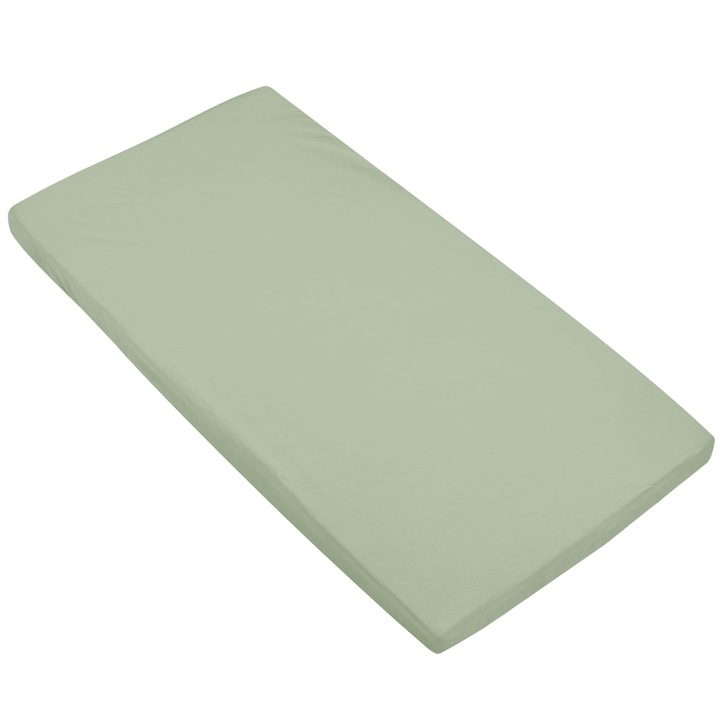 Cearsaf patut copii, Jukki, Bumbac, Verde, 120x60 cm