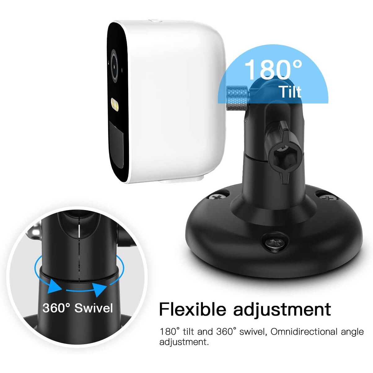 Support Mural Pour Caméra Avec Vis 1/4, Orientable À 360°, Compatible