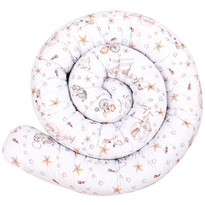 Protectie patut, Jukki, Bumbac, 300CM, Multicolor