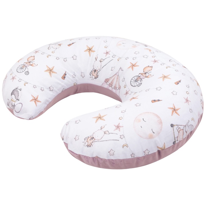 Perna alaptare, Jukki, Bumbac/Poliester, Husa detasabila, 60x40x15CM, Multicolor