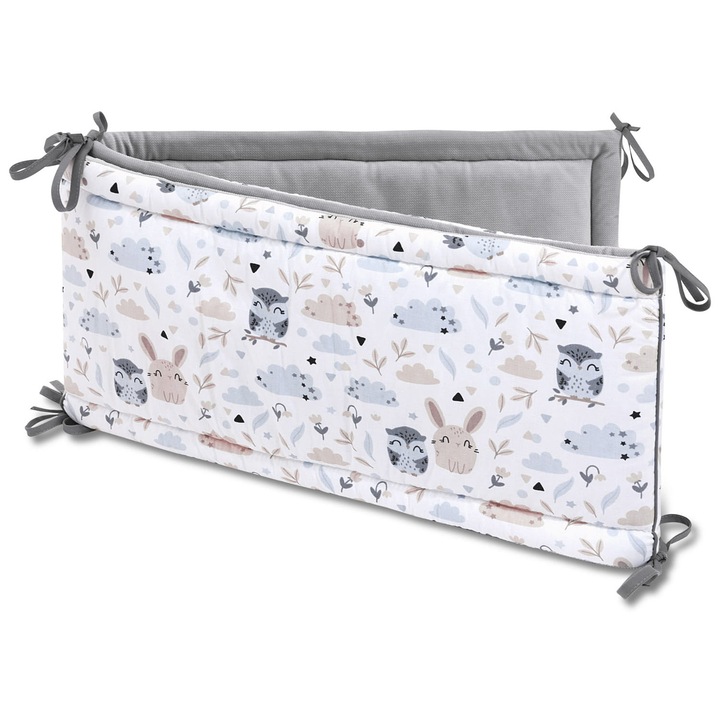 Protectie patut copii, Jukki, Bumbac/Poliester, 180x30CM, Multicolor