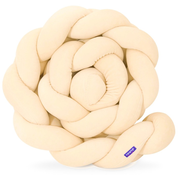 Protectie patut bebelusi, Jukki, Bumbac, 200CM, Ecru