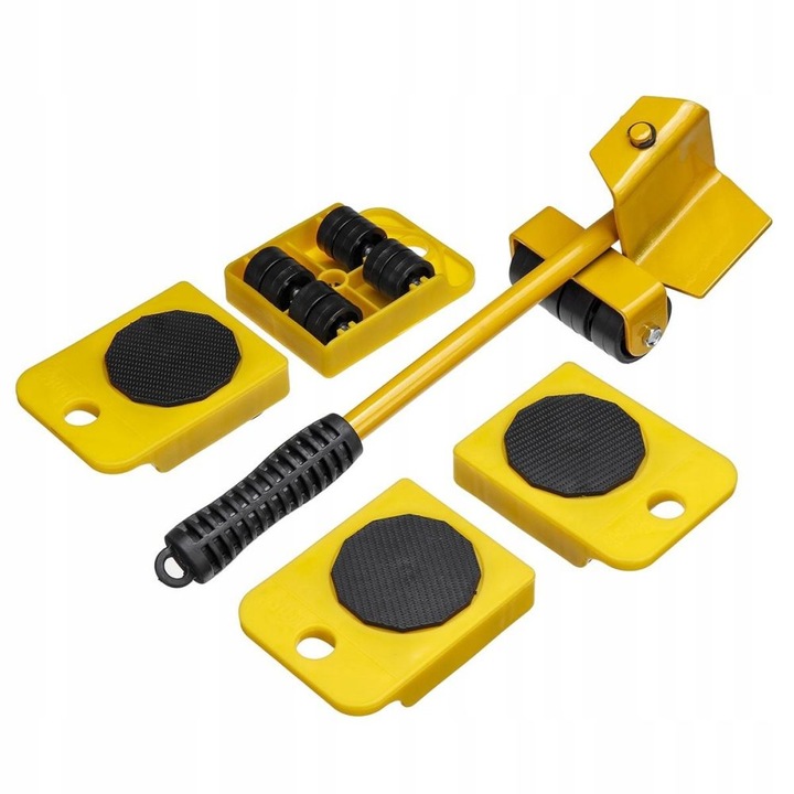 Kit transport mobila, Plastic/Metal, 150 kg, 70 mm, Galben