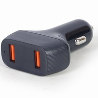 Alimentator auto Gembird, 2 x USB QC 3.0 la 3.6-6.5V/3A, 36W (2 x 18W), Negru, TA-U2QC3-CAR-01