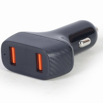 Alimentator auto Gembird, 2 x USB QC 3.0 la 3.6-6.5V/3A, 36W (2 x 18W), Negru, TA-U2QC3-CAR-01