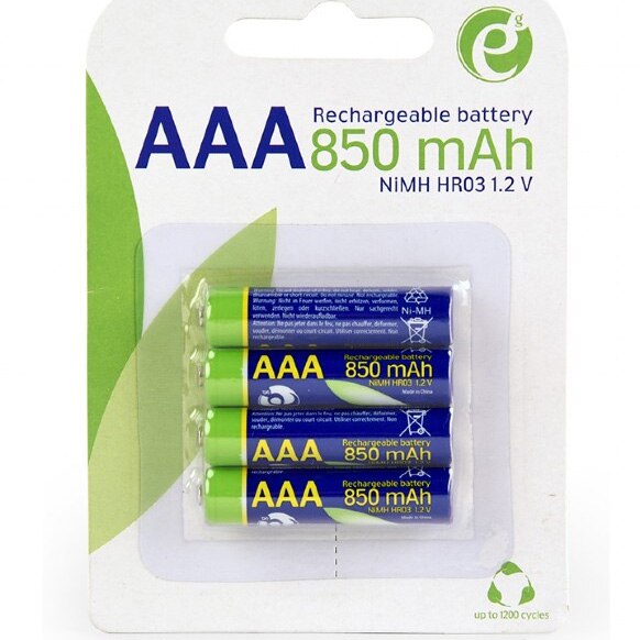 Батерия Gembird AAA (R3), 1.2V NiMH 850mAh, 4 броя, EG-BA-AAA8R4-01 ...