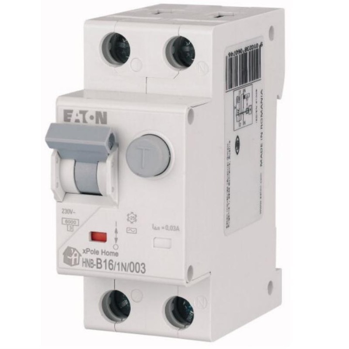 Siguranta fuzibila, EATON, 16A B, 30mA AC, Alb