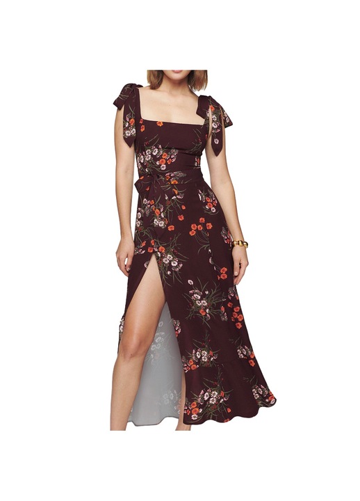 Rochie boema pentru femei, Poliester, Maro, S