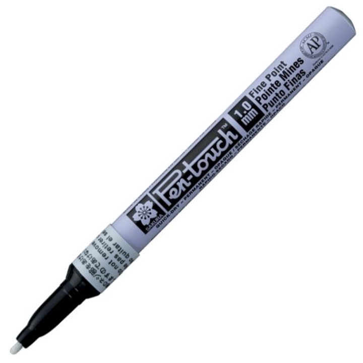 Marker cu vopsea Sakura Pen Touch, F, white