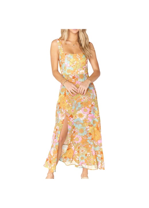 Rochie boema lunga de dama, Poliester, Multicolor, M